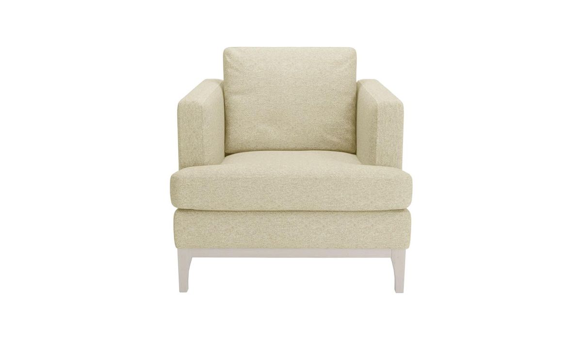 Fauteuil Scarlett, crème - Baku 15, Couleur des pieds: Blanc