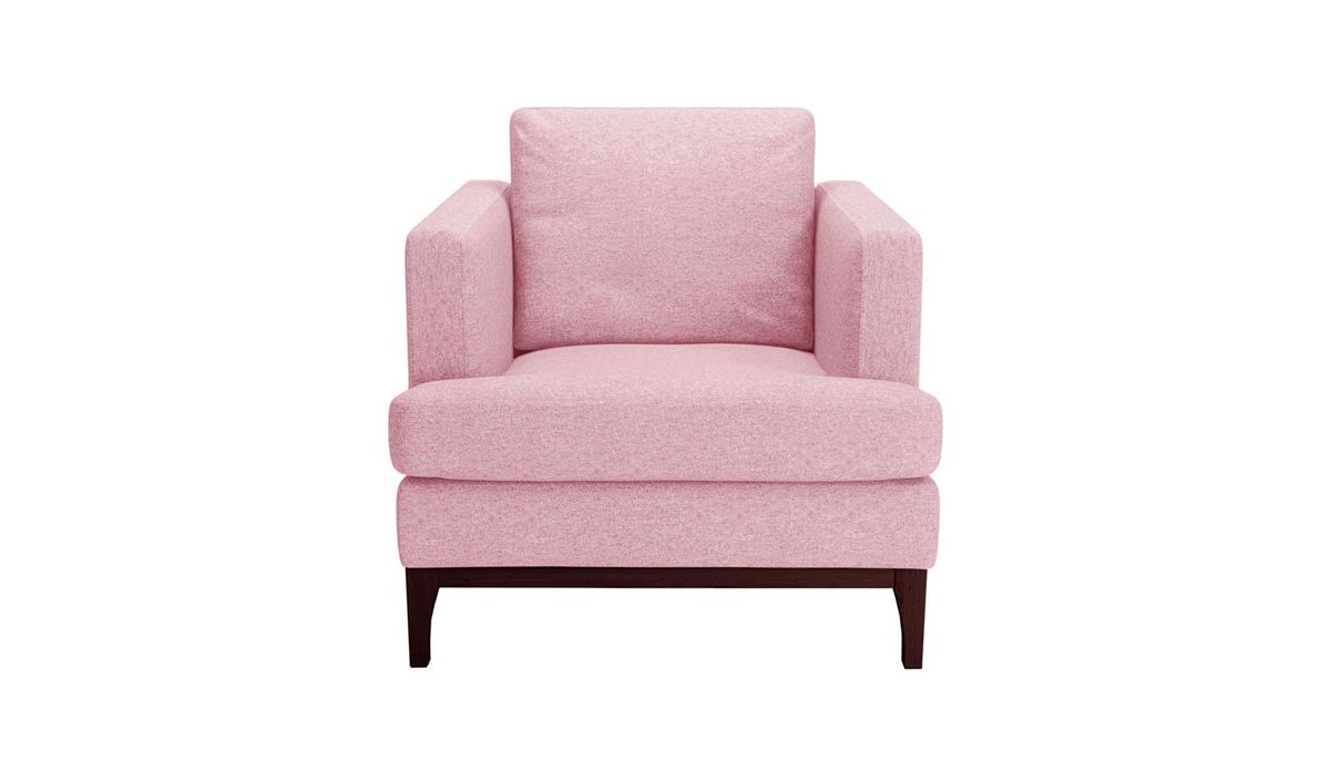 Fauteuil Scarlett, Violet - Baku 16, Couleur des pieds: Chêne foncé
