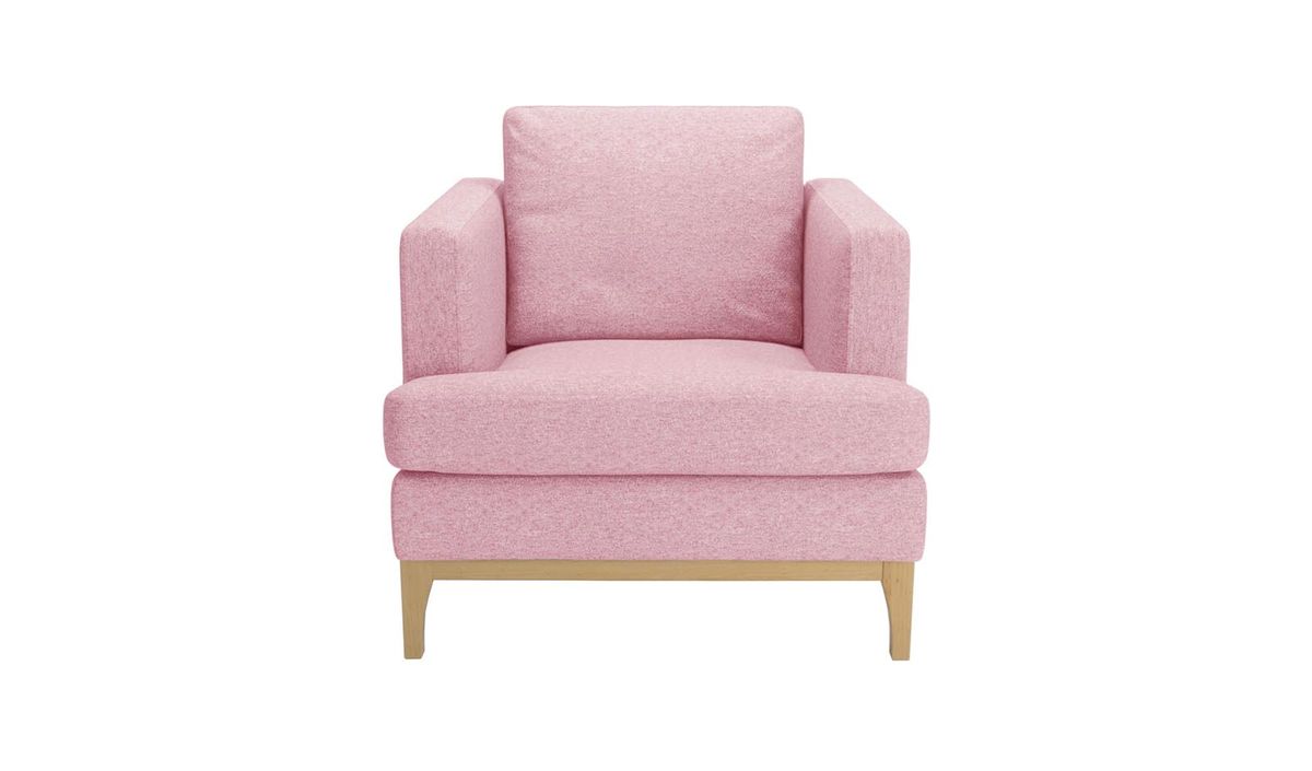 Fauteuil Scarlett, Violet - Baku 16, Couleur des pieds: Chêne clair