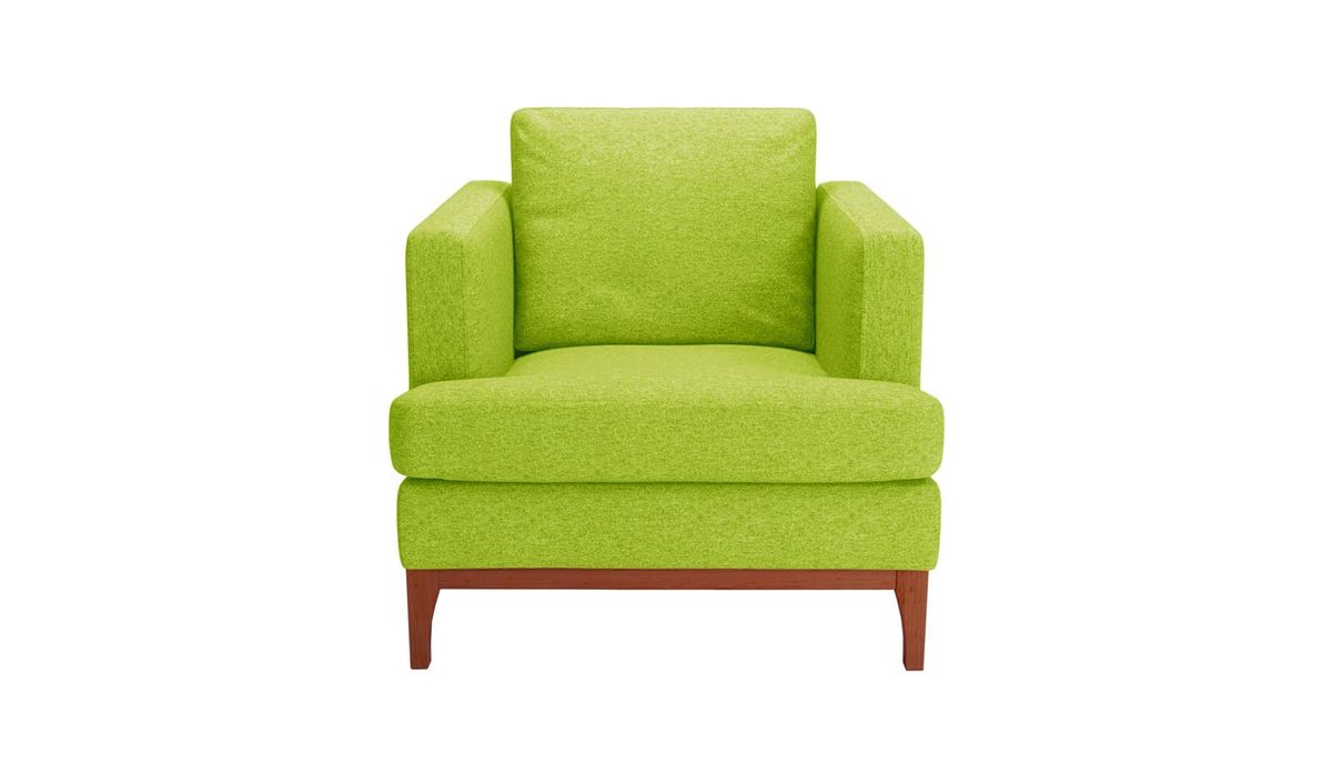 Fauteuil Scarlett, vert citron - Baku 7, Couleur des pieds: aveo