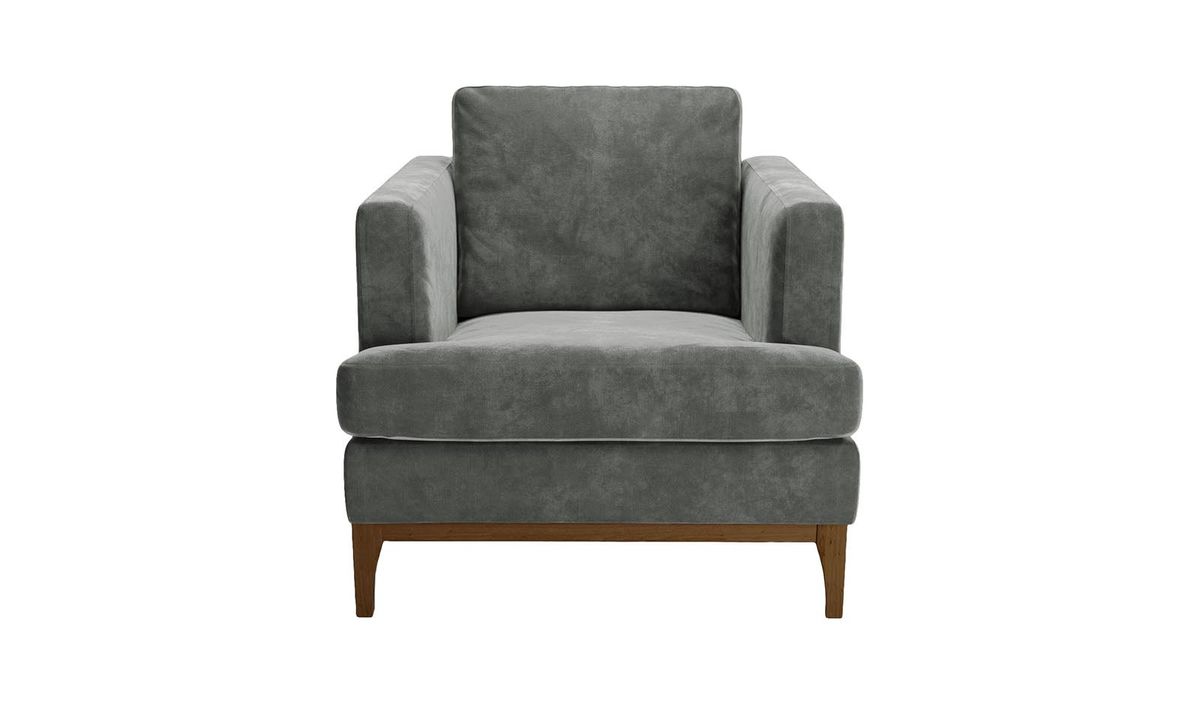 Fauteuil Scarlett Eco, Terra 96, Couleur des pieds: Chêne foncé