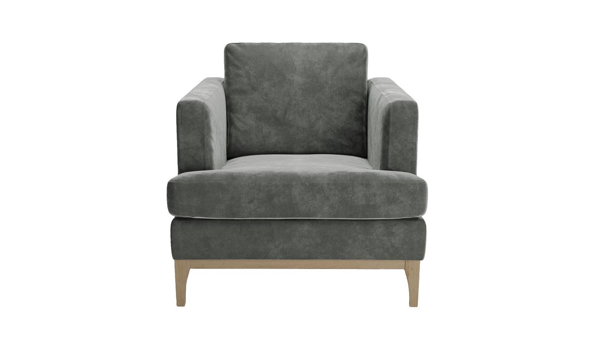 Fauteuil Scarlett Eco, Terra 96, Couleur des pieds: Noir wax