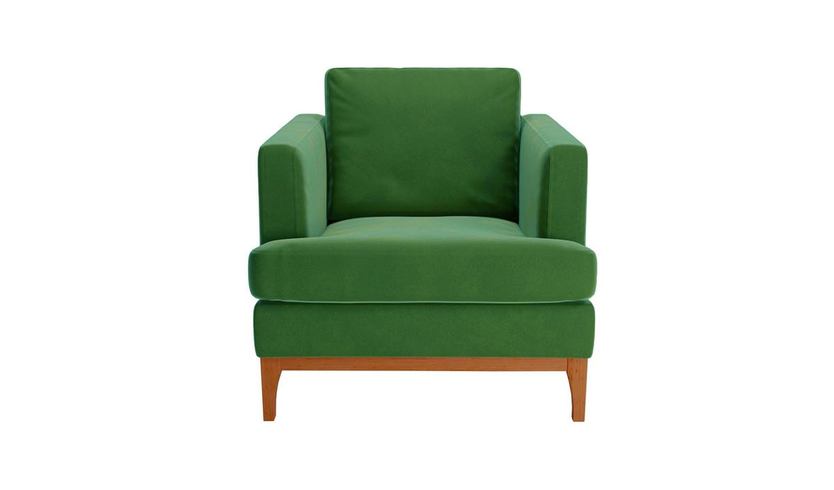 Fauteuil Scarlett, vert foncé - Velluto 10, Couleur des pieds: aveo