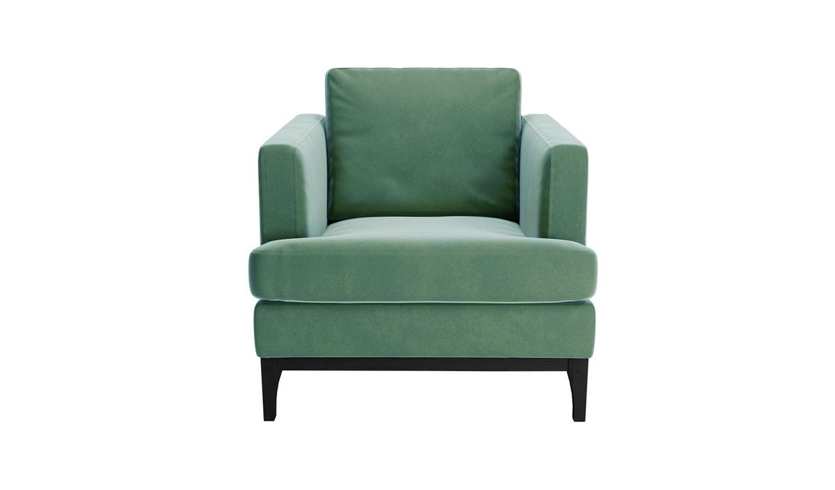 Fauteuil Scarlett, bleu - Velluto 12, Couleur des pieds: Noir