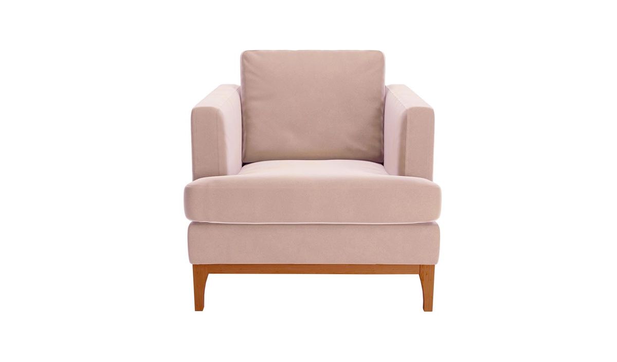 Fauteuil Scarlett, lila/rose - Velluto 14, Couleur des pieds: aveo