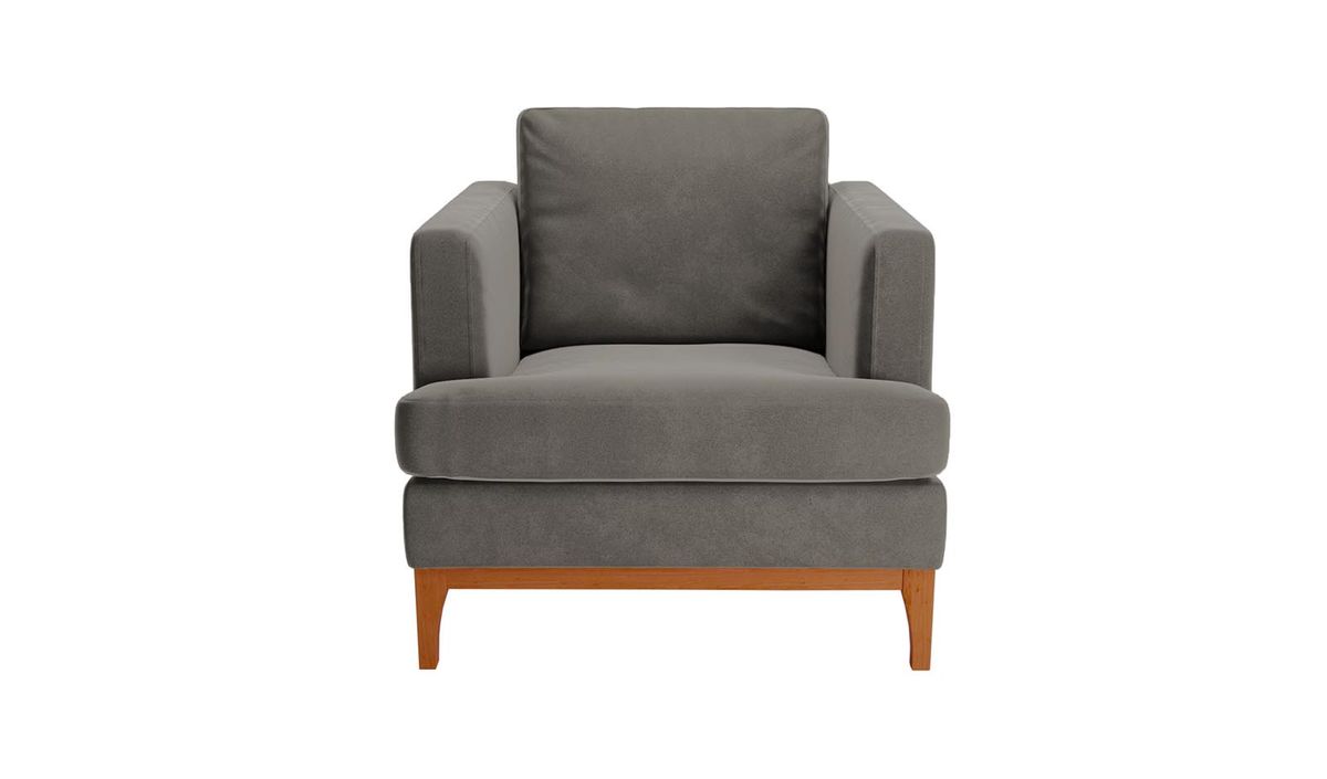 Fauteuil Scarlett, graphite - Velluto 19, Couleur des pieds: aveo