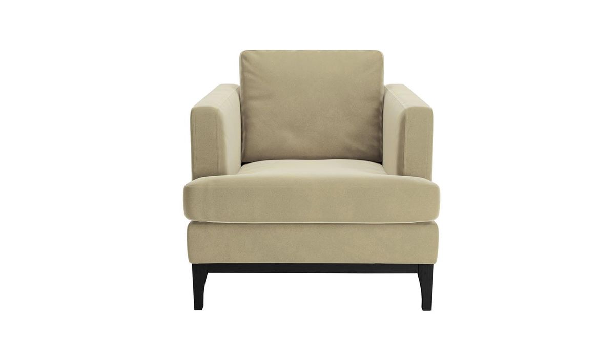 Fauteuil Scarlett, beige - Velluto 3, Couleur des pieds: Noir