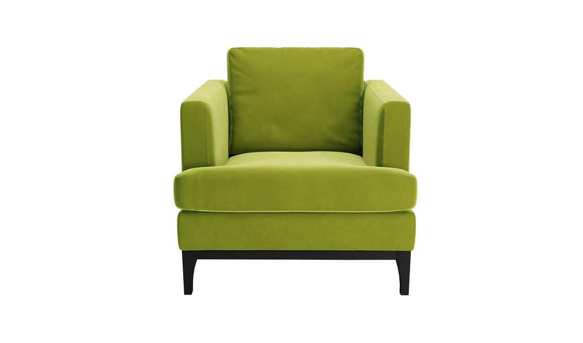 Fauteuil Scarlett, olive - Velluto 9, Couleur des pieds: Noir