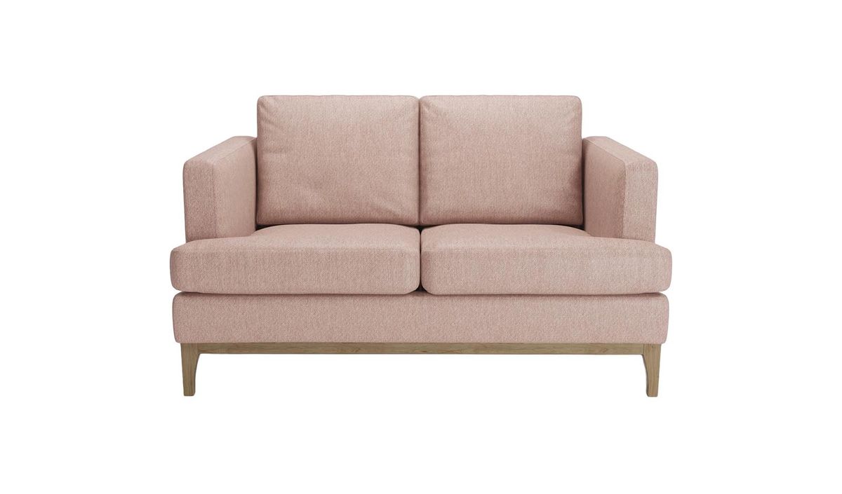 Canapé deux places Scarlett Eco, Stelar 52 - Rose, Couleur des pieds: Noir wax