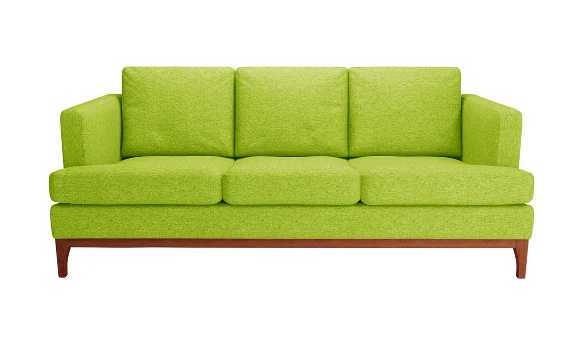 Canapé trois places Scarlett, vert citron - Baku 7, Couleur des pieds: aveo