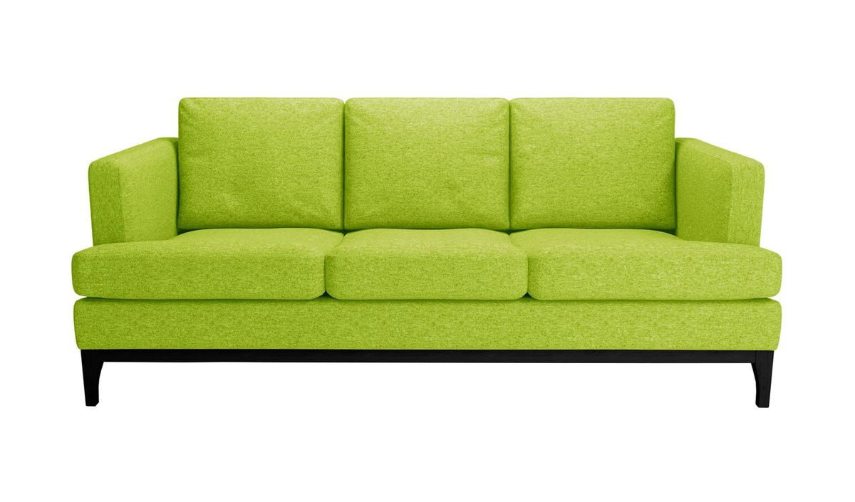 Canapé trois places Scarlett, vert citron - Baku 7, Couleur des pieds: Noir
