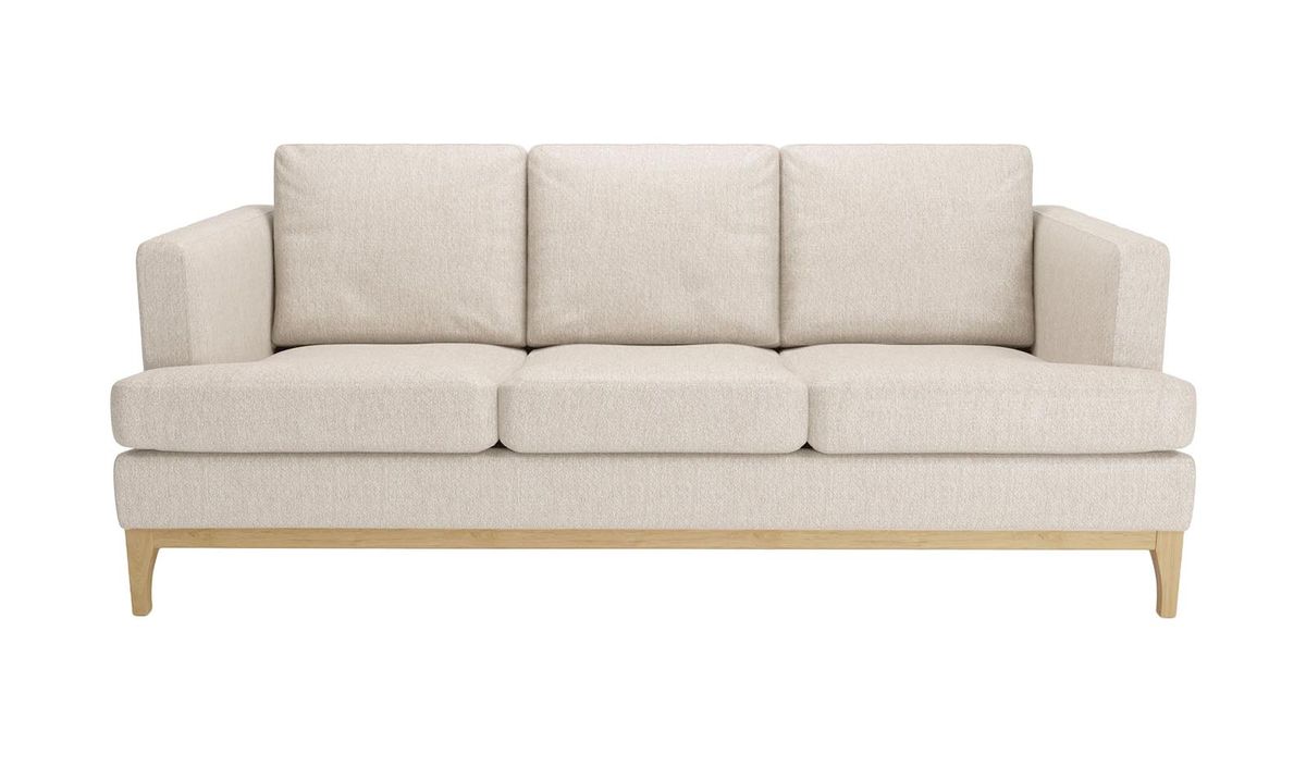 Canapé trois places Scarlett Eco, Stelar 3 - Cream, Couleur des pieds: Chêne clair