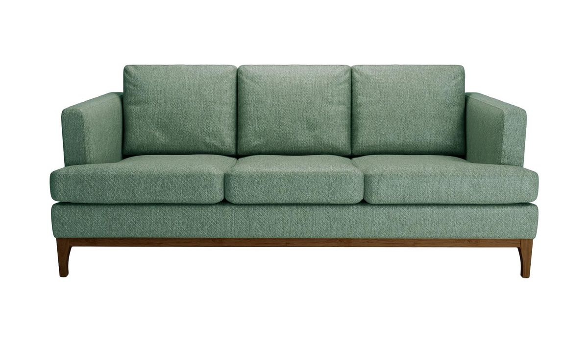 Canapé trois places Scarlett Eco, Stelar 39 - Green, Couleur des pieds: Chêne foncé
