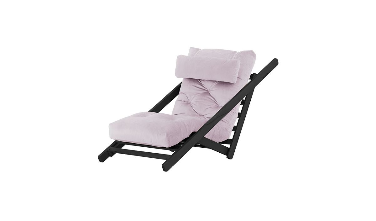Nappa - Fauteuil convertible, lila/rose - Velluto 14, Couleur des pieds: Noir