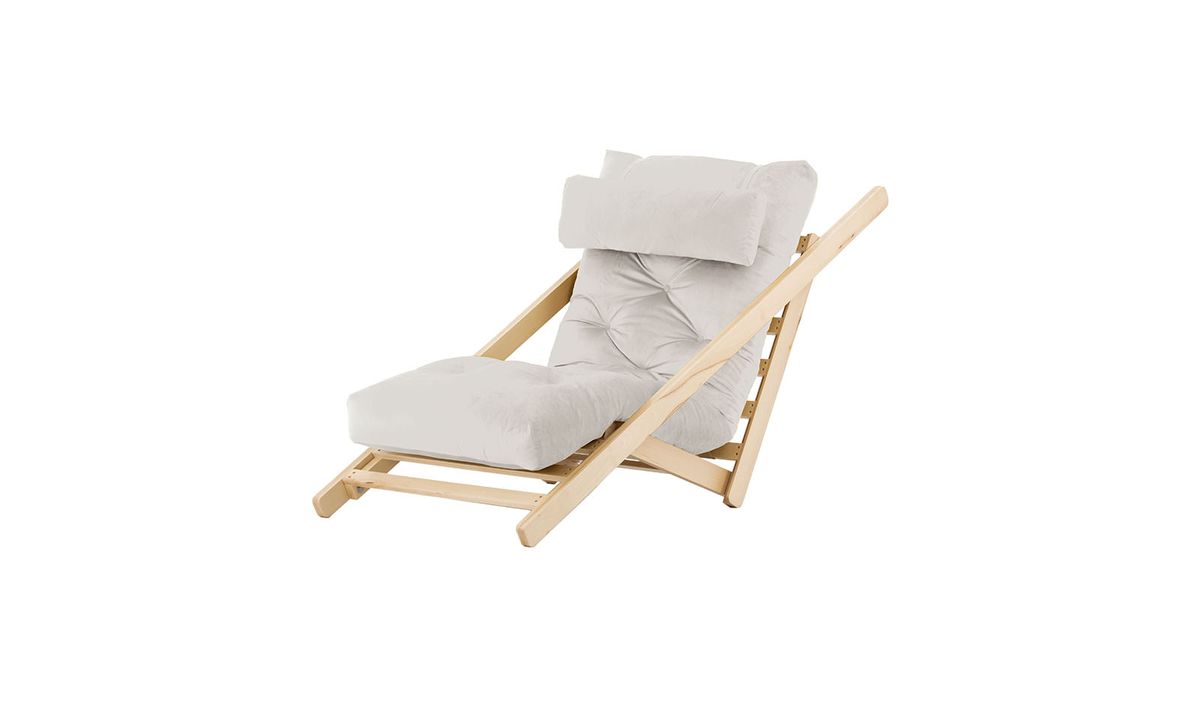 Nappa - Fauteuil convertible, beige clair - Velluto 2, Couleur des pieds: Chêne clair