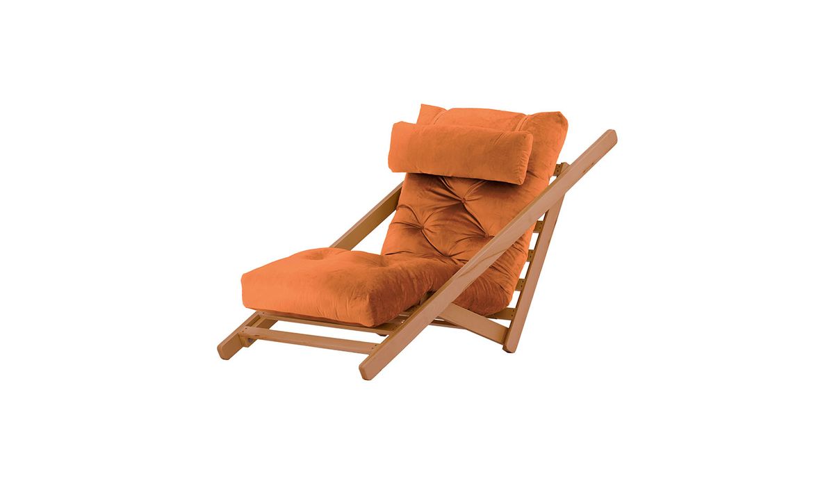 Nappa - Fauteuil convertible, Velluto 33 - orange rouillé, Couleur des pieds: aveo