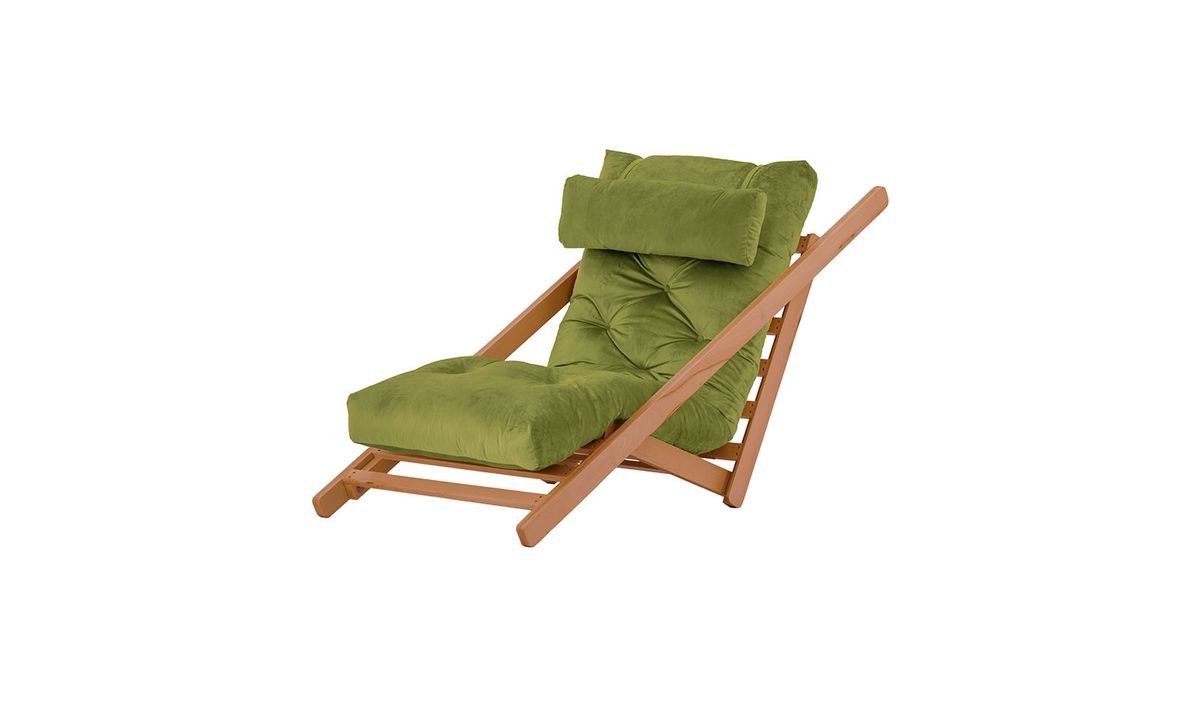 Nappa - Fauteuil convertible, olive - Velluto 9, Couleur des pieds: aveo