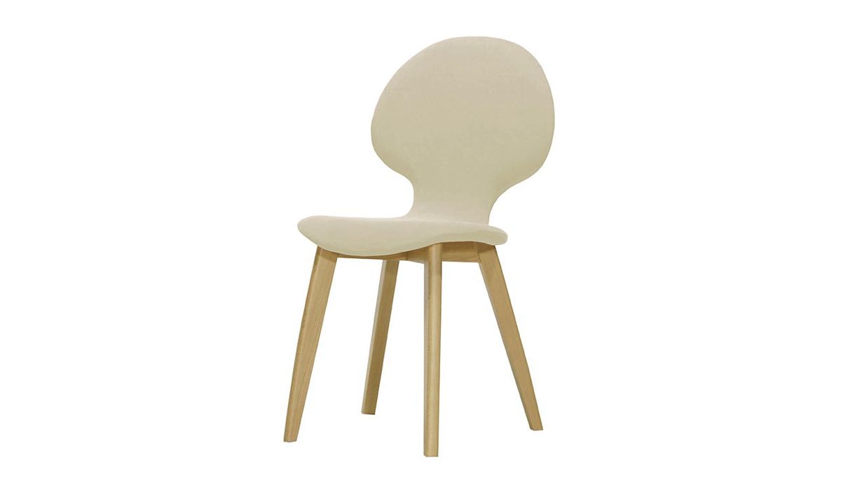 Chaise Mya, crème - Baku 15, Couleur des pieds: Chêne clair