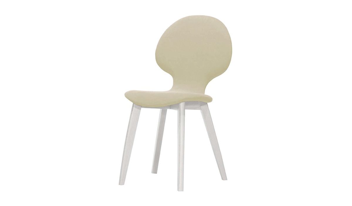 Chaise Mya, crème - Baku 15, Couleur des pieds: Blanc