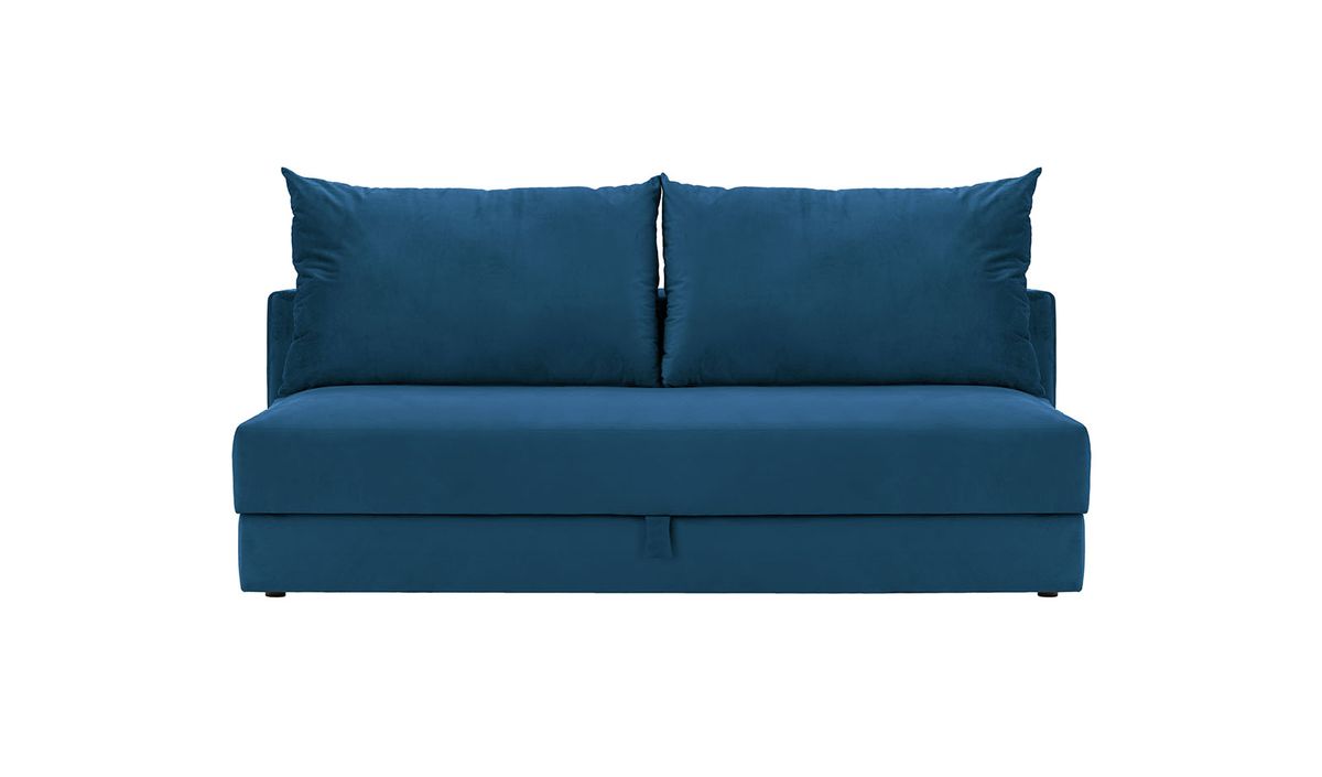 Vena - Canapé convertible trois places avec coffre de rangement, bleu - Velluto 11