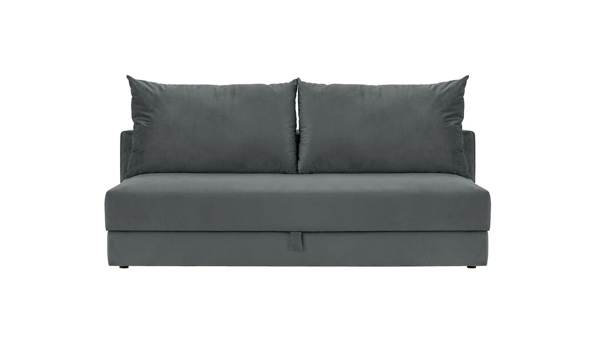 Vena - Canapé convertible trois places avec coffre de rangement, graphite - Velluto 19