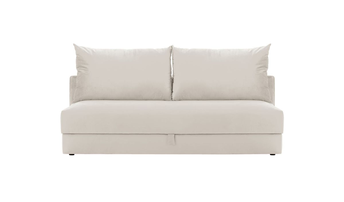 Vena - Canapé convertible trois places  avec coffre de rangement, beige clair - Velluto 2