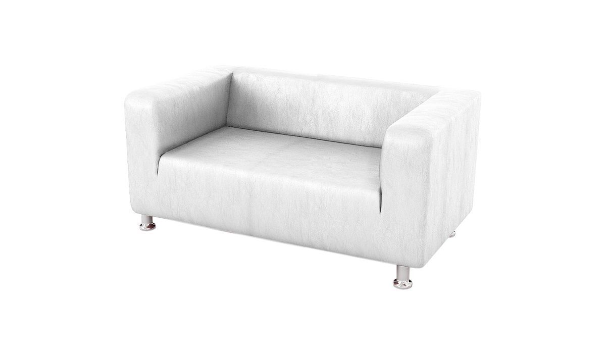 Canapé deux places en simili cuir Scala, blanc - Casco white