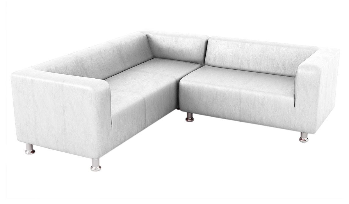 Canapé d’angle en simili cuir Scala, blanc - Casco white