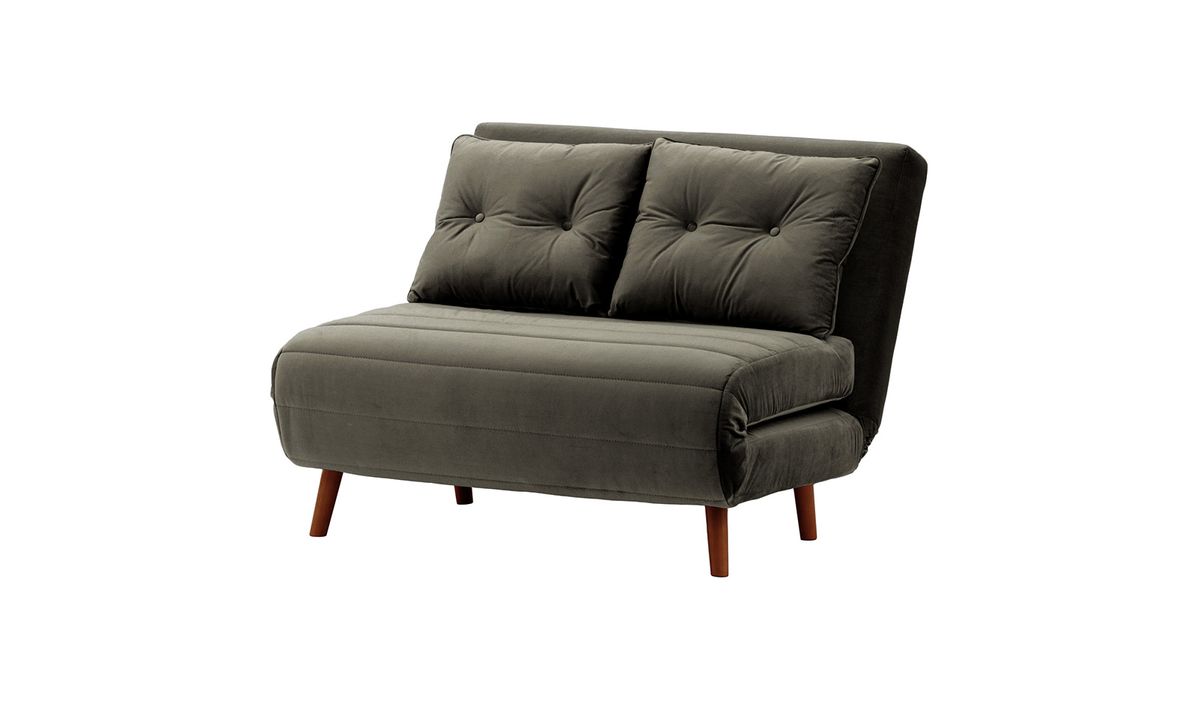 Petit canapé convertible Flic - large de 103 cm, graphite - Velluto 19, Couleur des pieds: aveo