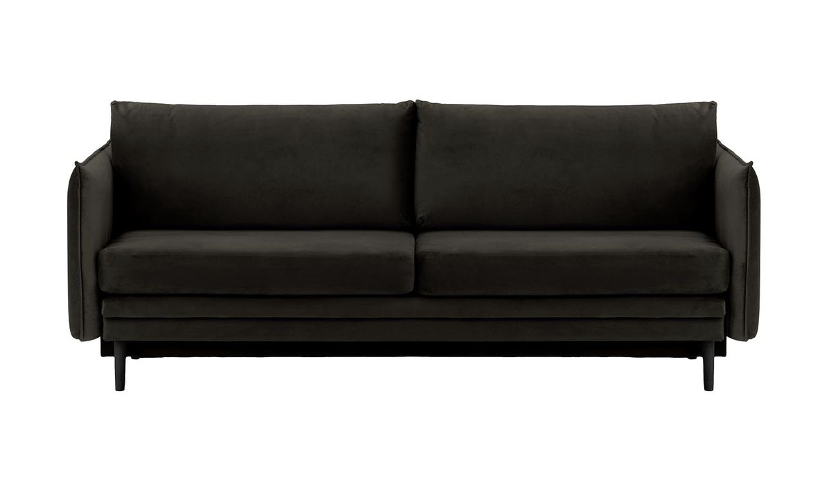 Canapé Nimbus avec fonction de couchage et coffre de rangement, noir - Velluto 20, Couleur des pieds: Noir