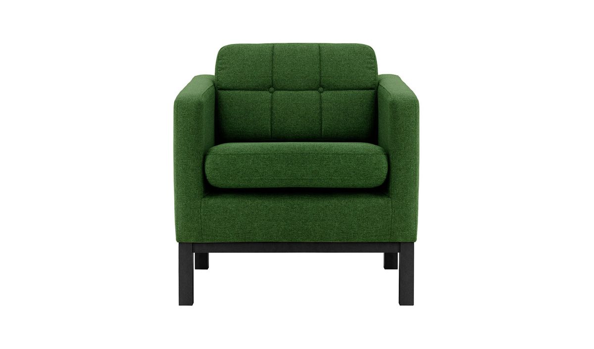 Fauteuil Normann, vert foncé - Malmo 37, Couleur des pieds: Noir