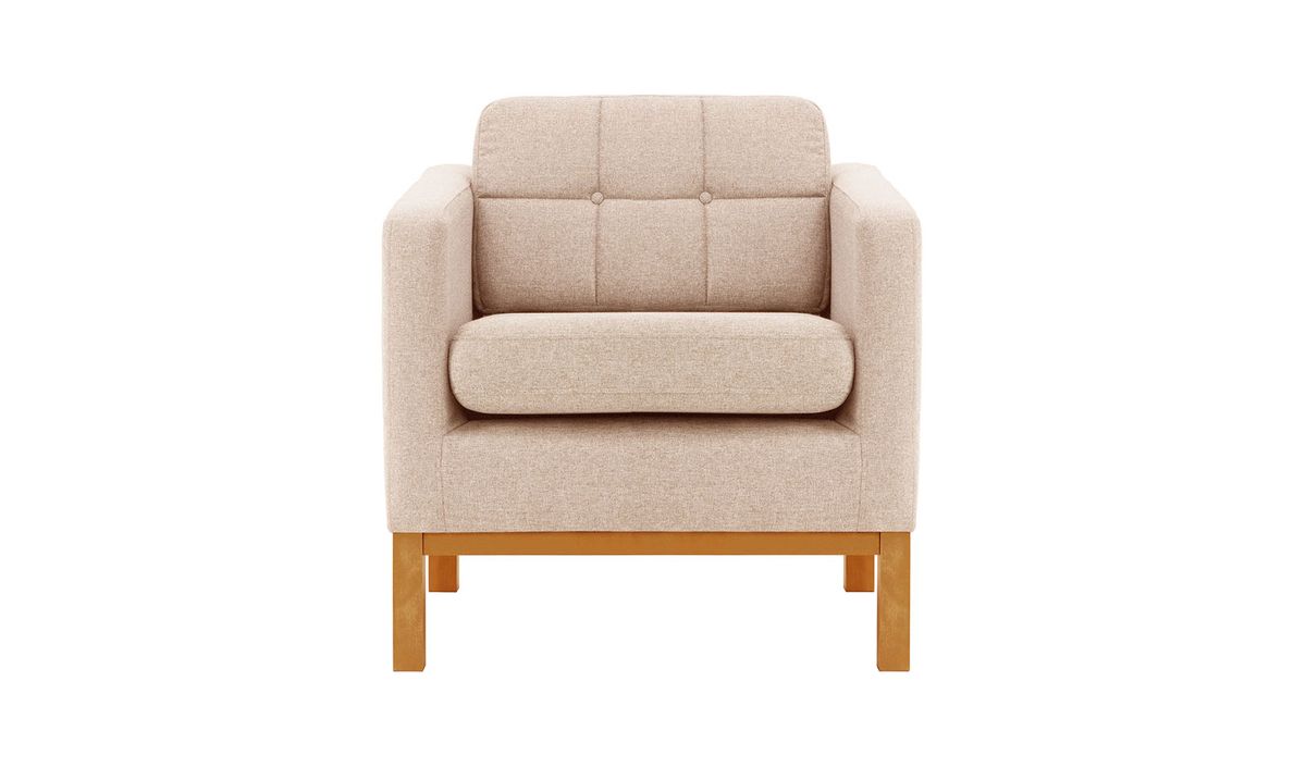 Fauteuil Normann, rose poudré - Malmo 61, Couleur des pieds: aveo
