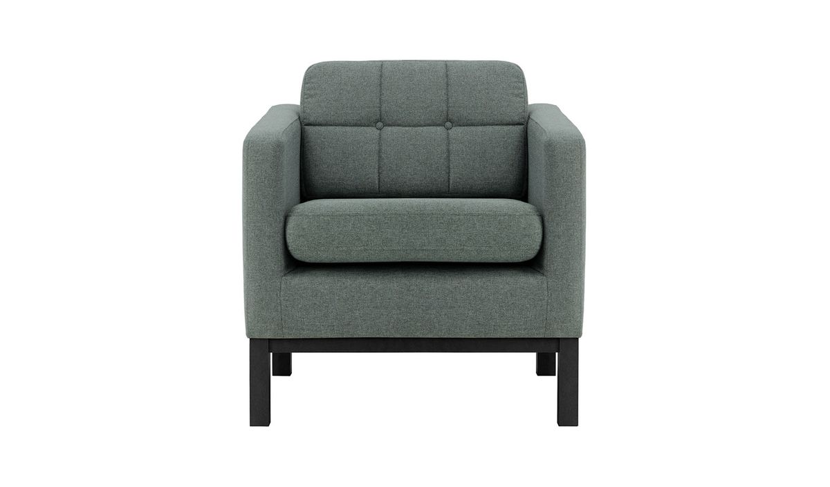 Fauteuil Normann, gris foncé - Malmo 95, Couleur des pieds: Noir
