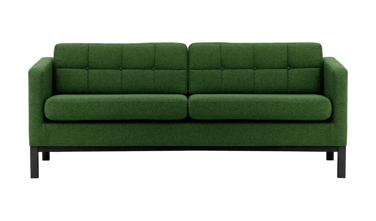Canapé trois places Normann, vert foncé - Malmo 37, Couleur des pieds: Noir