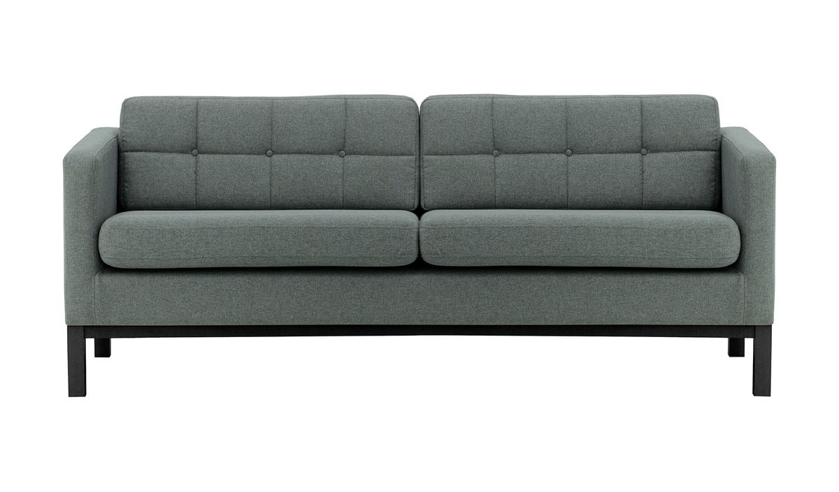Canapé trois places Normann, gris foncé - Malmo 95, Couleur des pieds: Noir