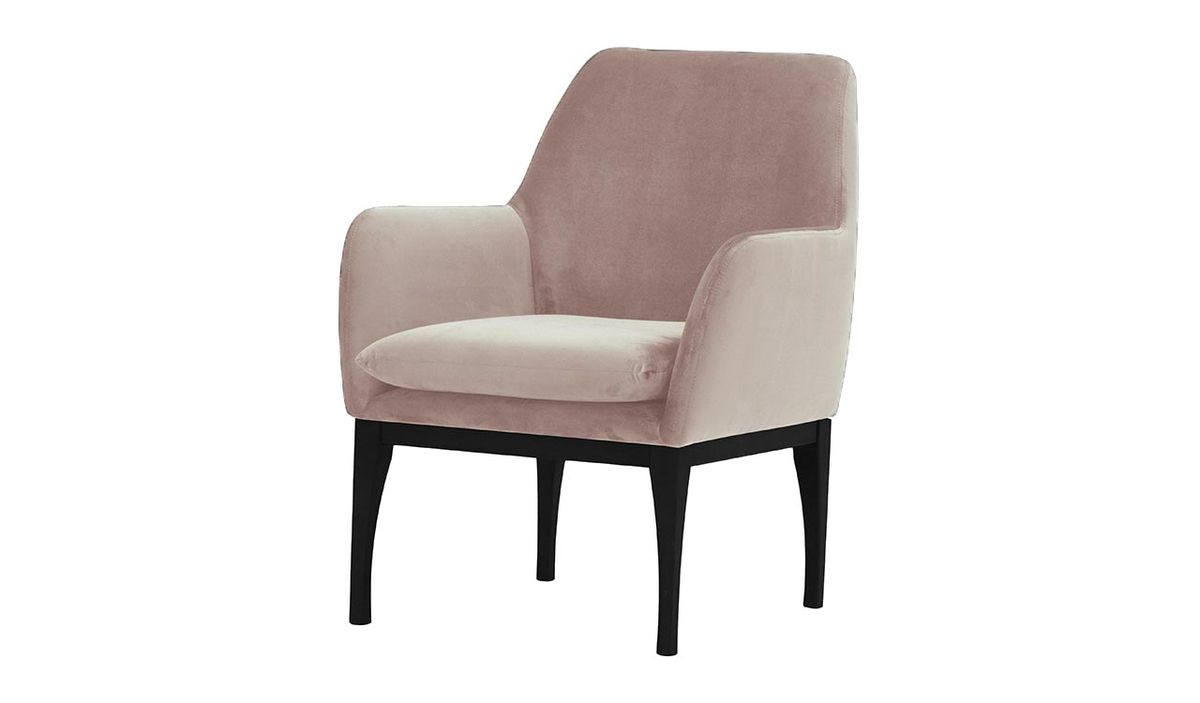 Fauteuil Beca, lila/rose - Velluto 14, Couleur des pieds: Noir