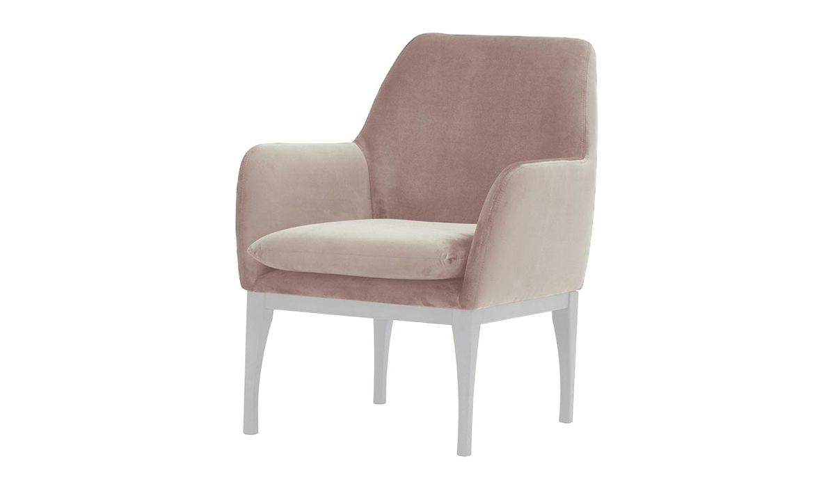 Fauteuil Beca, lila/rose - Velluto 14, Couleur des pieds: Blanc