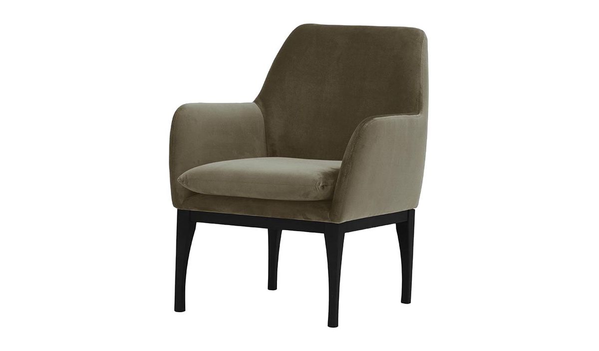 Fauteuil Beca, gris éléphant - Velluto 17, Couleur des pieds: Noir
