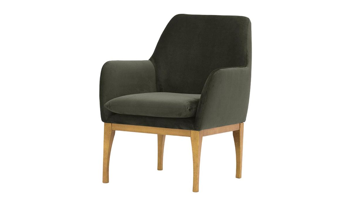 Fauteuil Beca, graphite - Velluto 19, Couleur des pieds: Chêne clair
