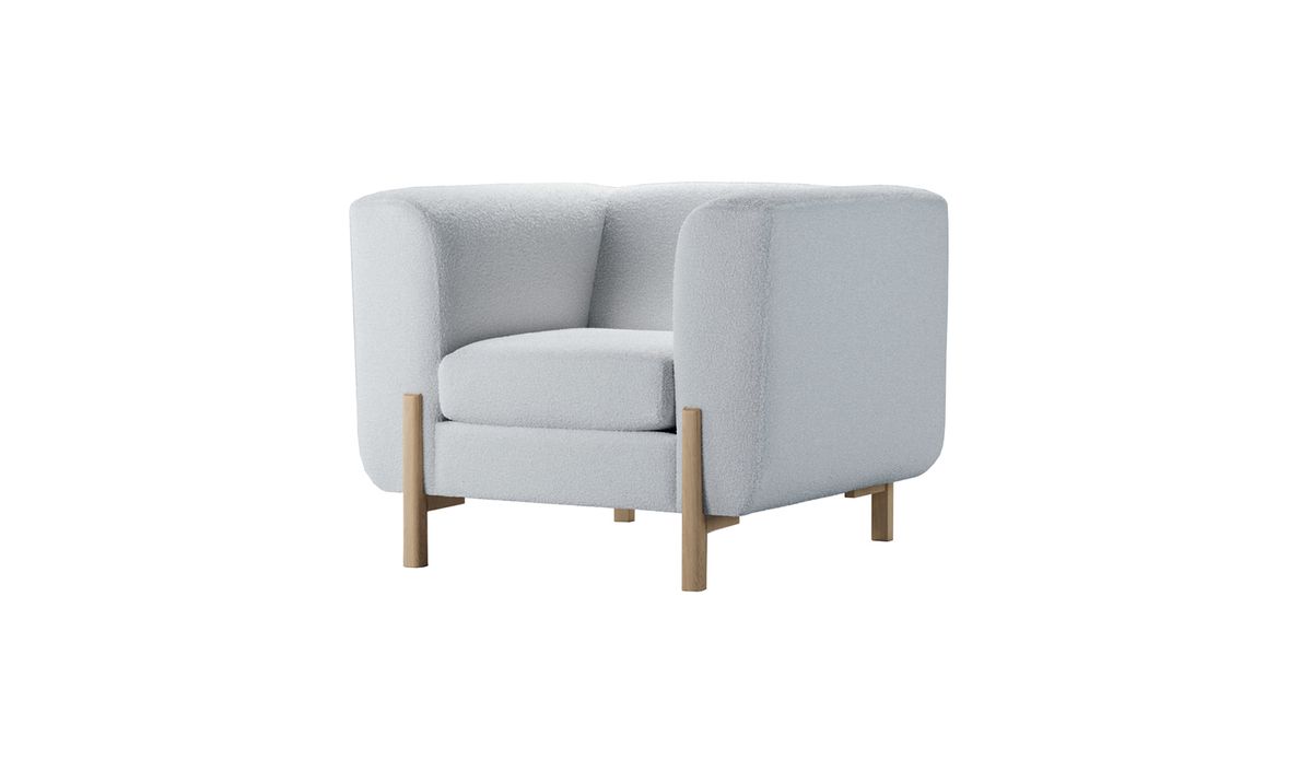 Fauteuil Plia, Teddy dove - gris clair