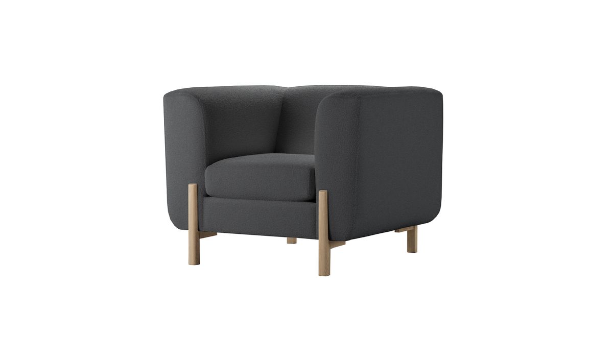 Fauteuil Plia, Teddy granite - graphite