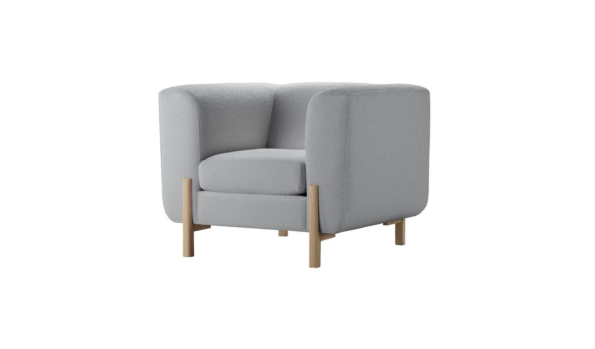 Fauteuil Plia, Teddy slate - gris