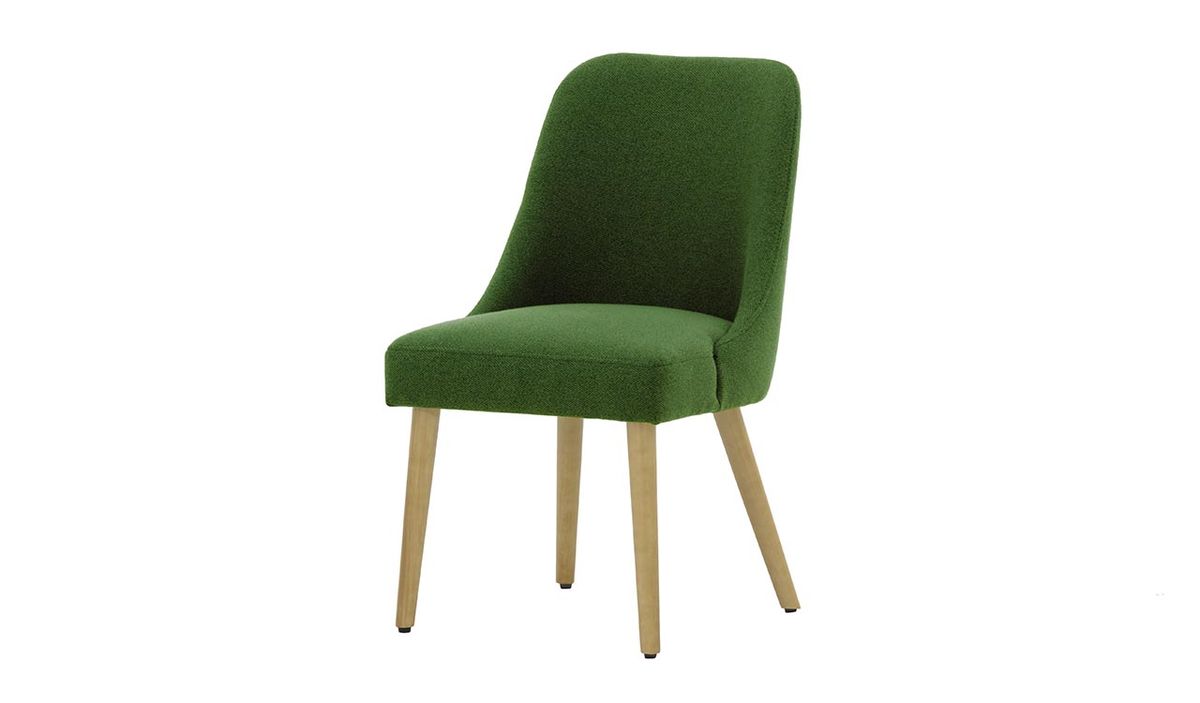 Chaise Albion, vert - Metro 37, Couleur des pieds: Chêne clair