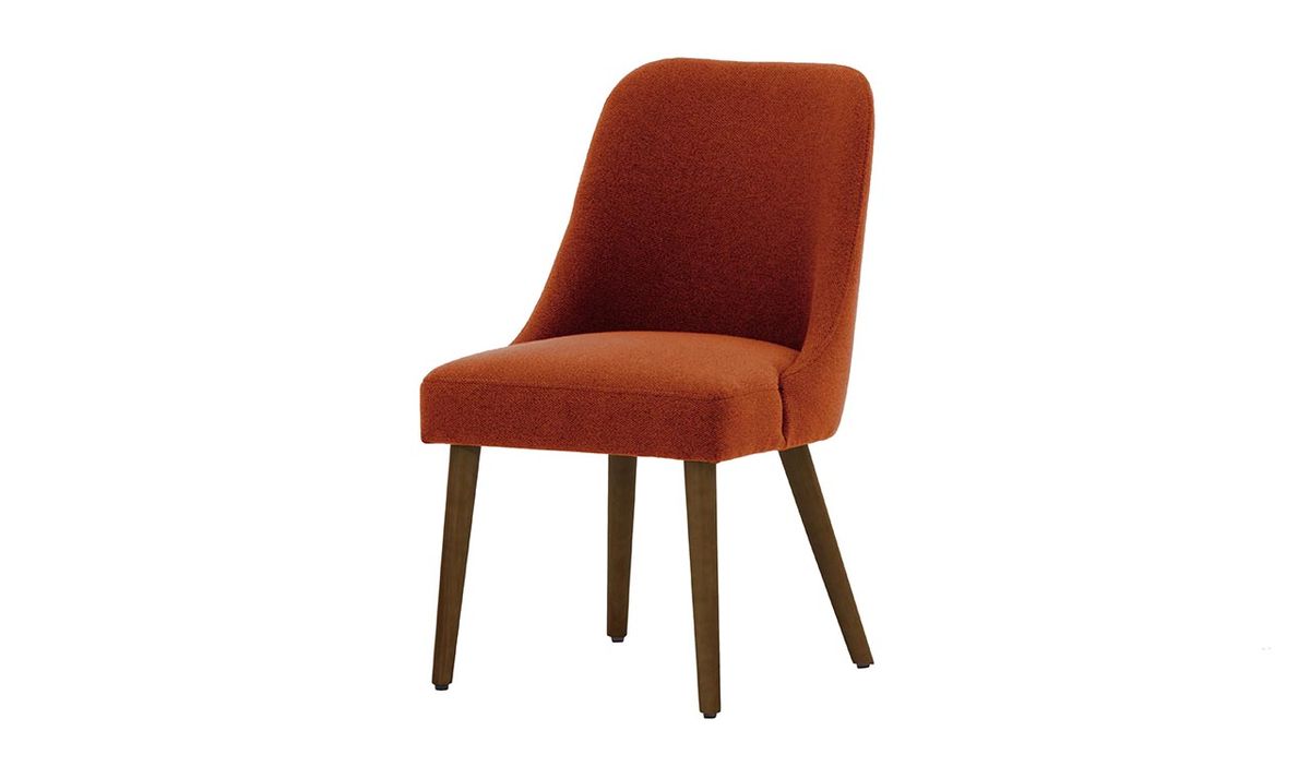 Chaise Albion, rouge brique - Metro 55, Couleur des pieds: Chêne foncé