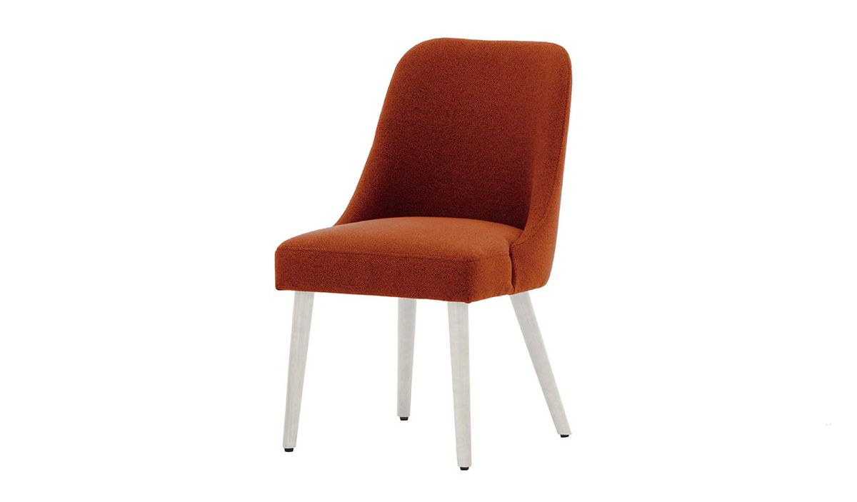 Chaise Albion, rouge brique - Metro 55, Couleur des pieds: Blanc