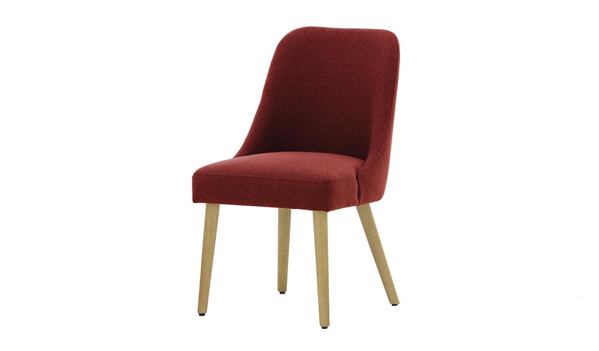 Chaise Albion, bordeaux - Metro 59, Couleur des pieds: Chêne clair
