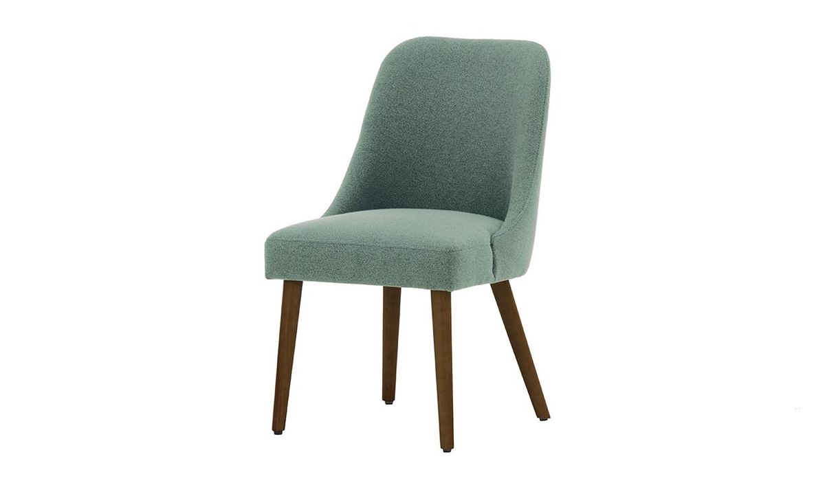 Chaise Albion, bleu ciel - Metro 75, Couleur des pieds: Chêne foncé