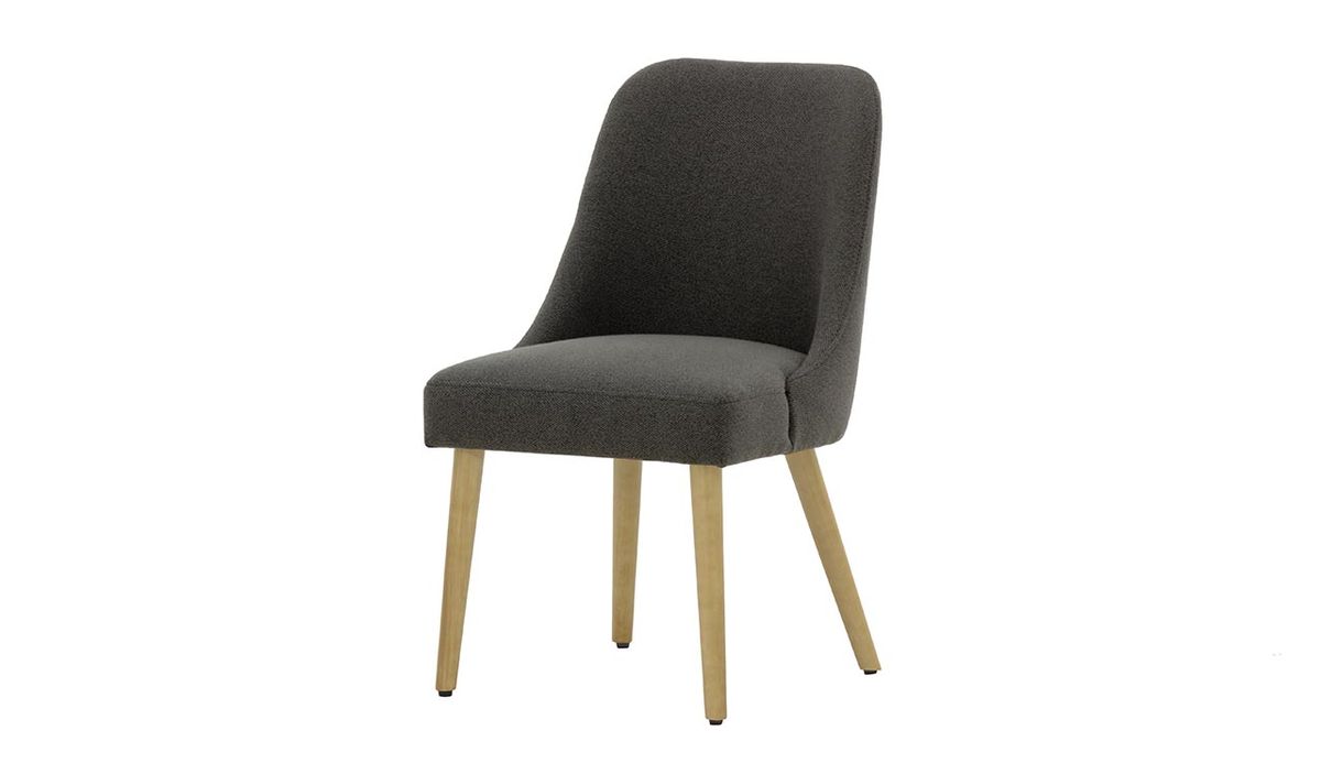 Chaise Albion, gris foncé - Metro 99, Couleur des pieds: Chêne clair