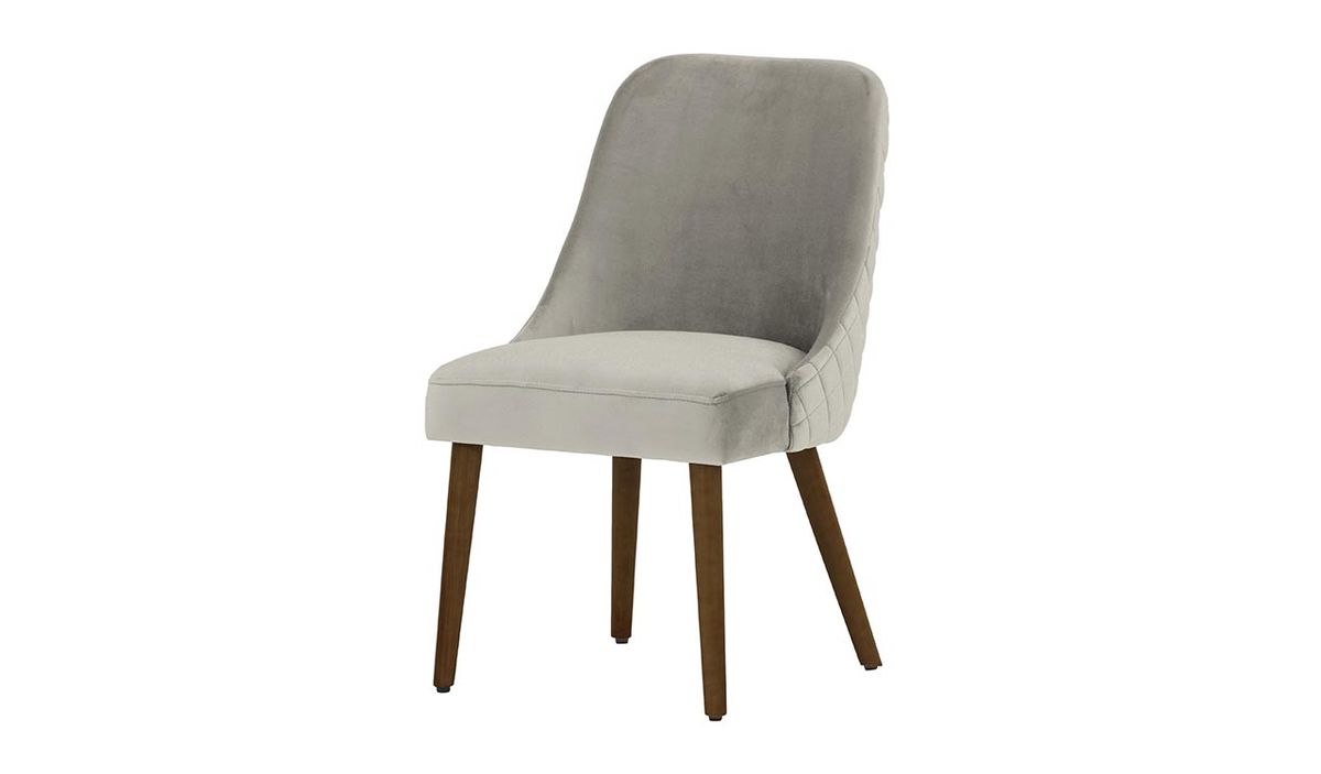 Chaise avec coutures Albion, gris clair - Velluto 15