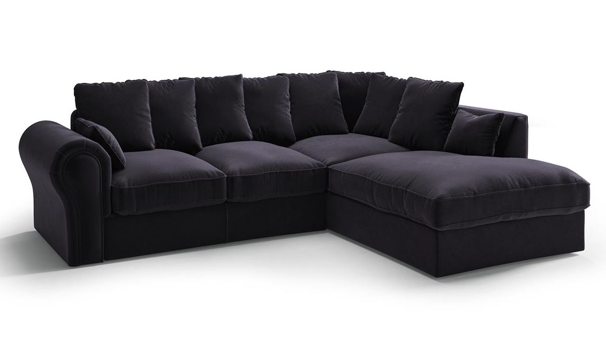 Canapé d’angle droit Baron, gris foncé - Kronos 34